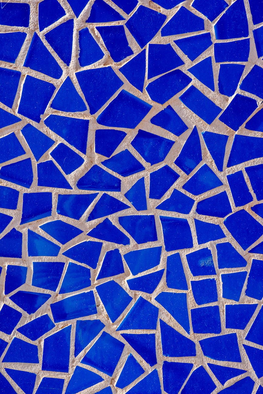 bright blue mosaic tile abstract texture