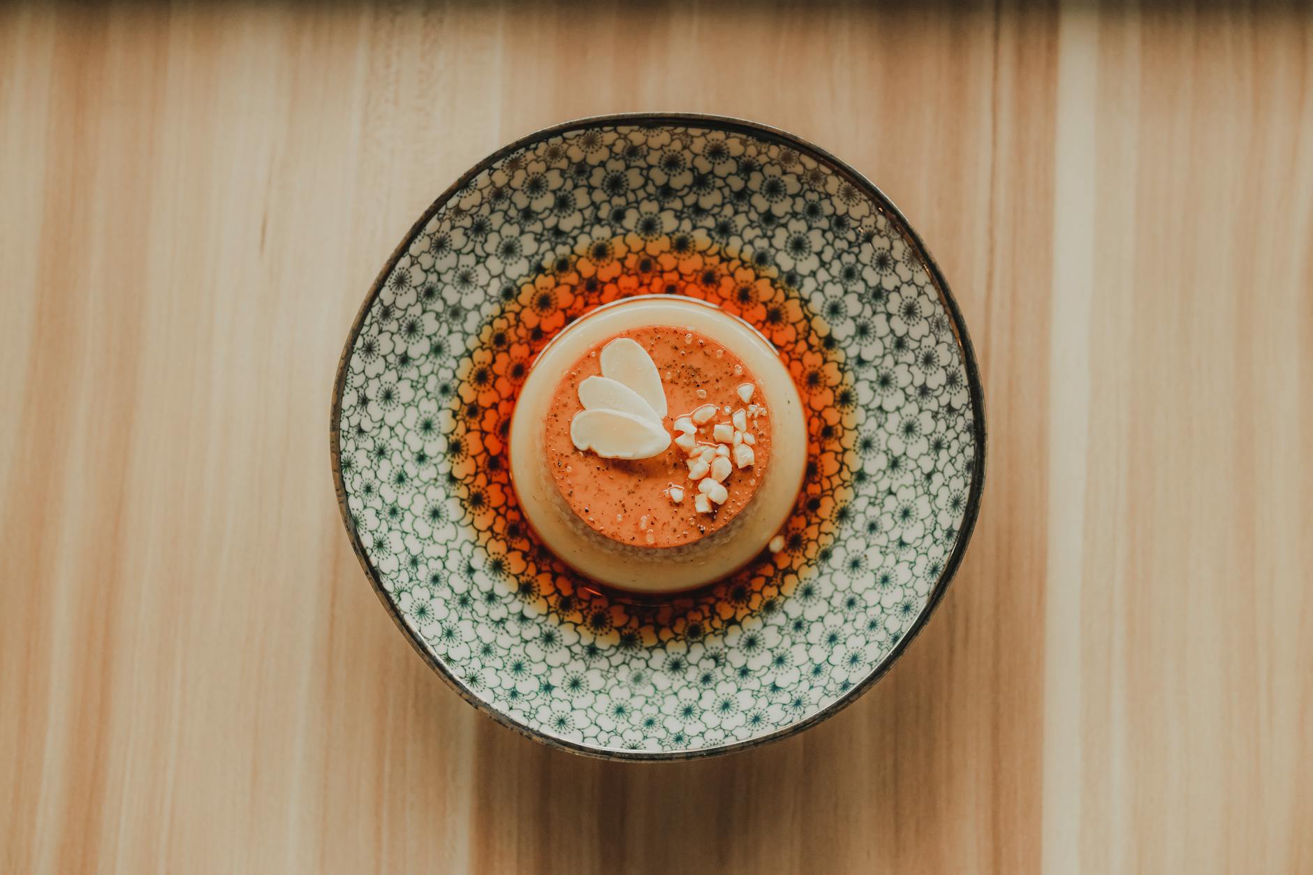 a flan on a plate