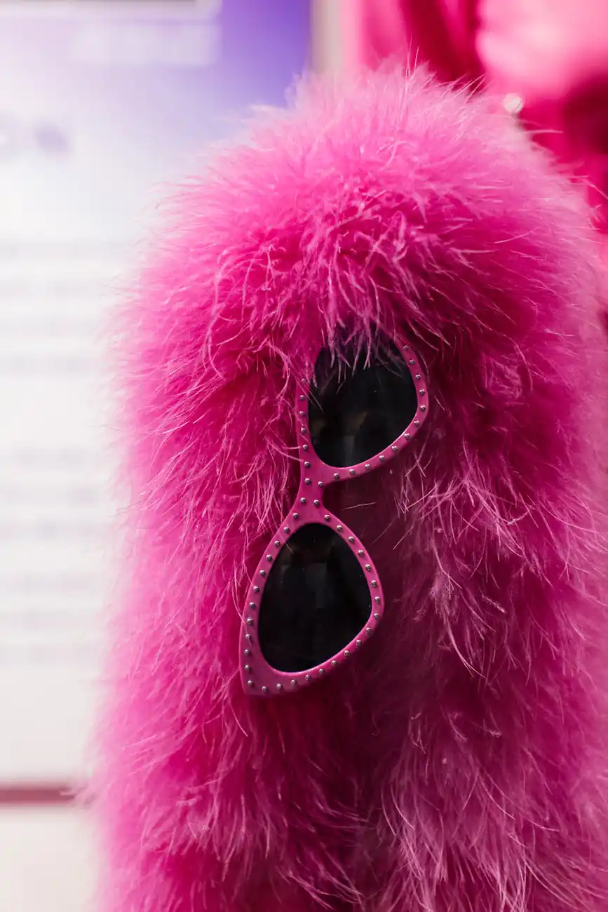pink sunglasses and faux fur
